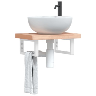 Soportes estante de lavabo 2 uds rectangular acero blanco Soportes estante de lavabo 2 uds rectangular acero blanco